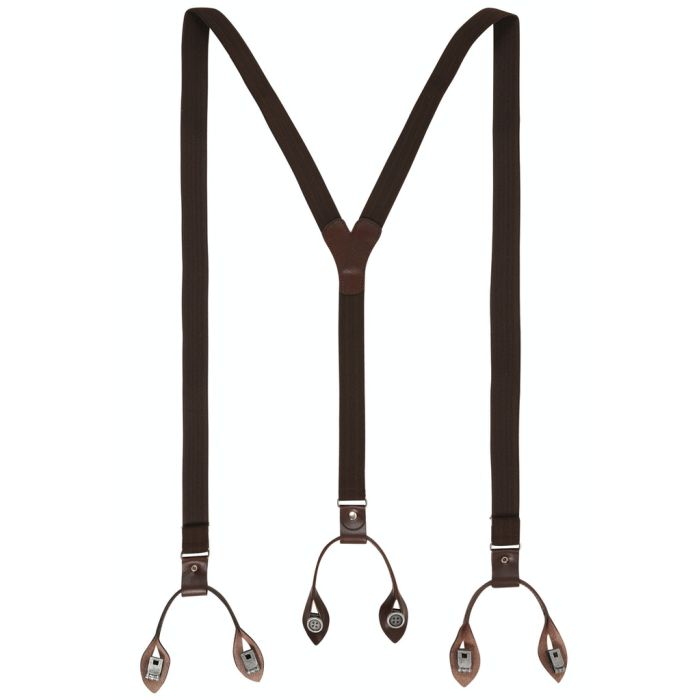 Hosenträger, Leder/Knöpfe, brown
