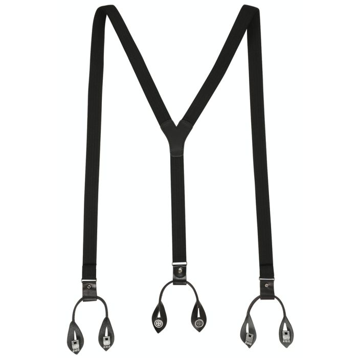 Hosenträger, Leder/Knöpfe, black