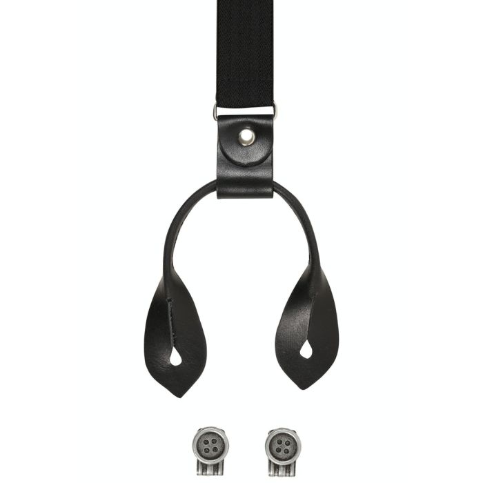 Hosenträger, Leder/Knöpfe, black