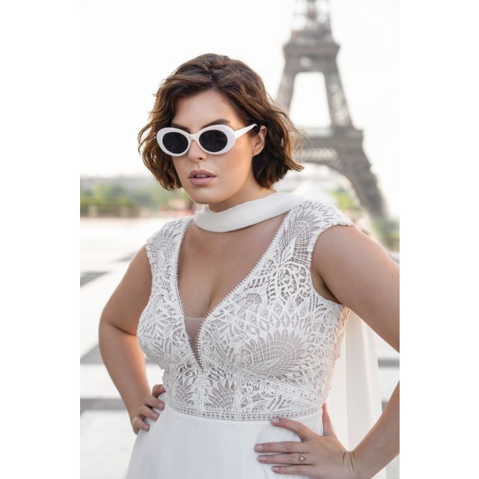 Brautkleid mit Chiffonrock,