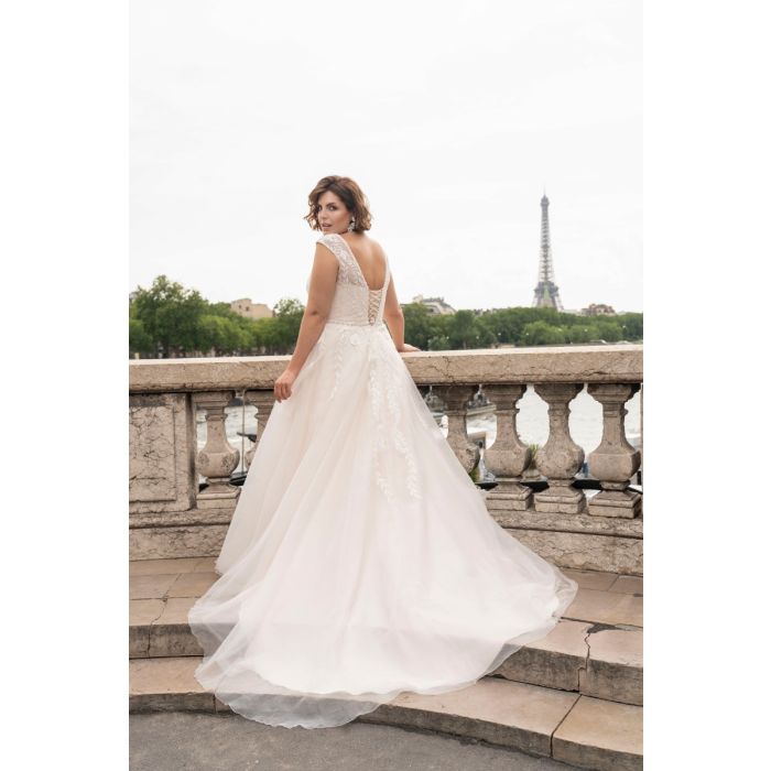 Brautkleid mit Glitzergürtel,rosé/ivory