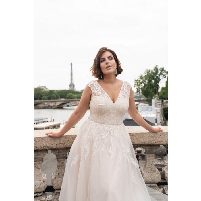 Brautkleid mit Glitzergürtel,rosé/ivory