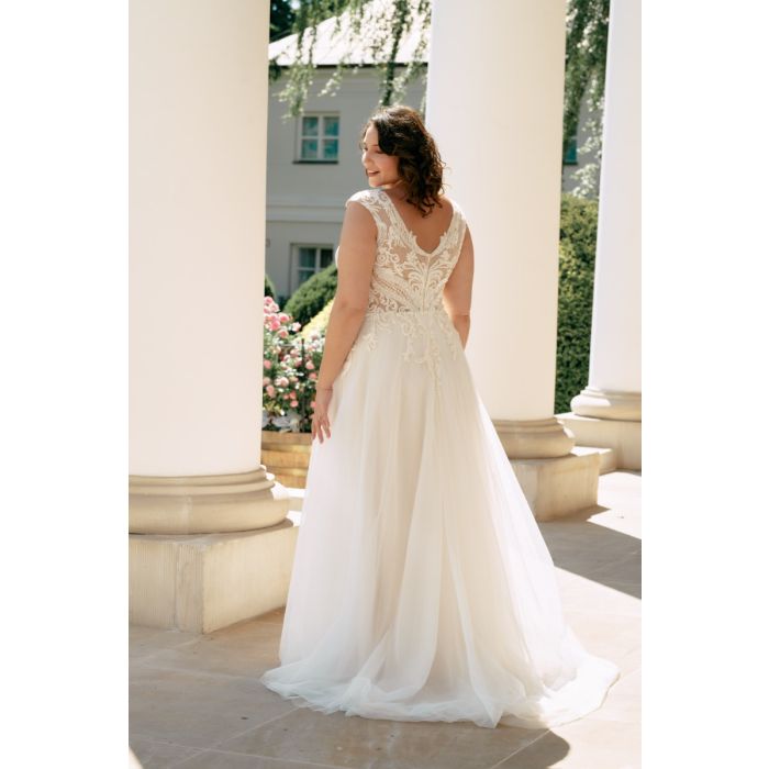 Brautkleid mit floraler Spitze,beige/ivory