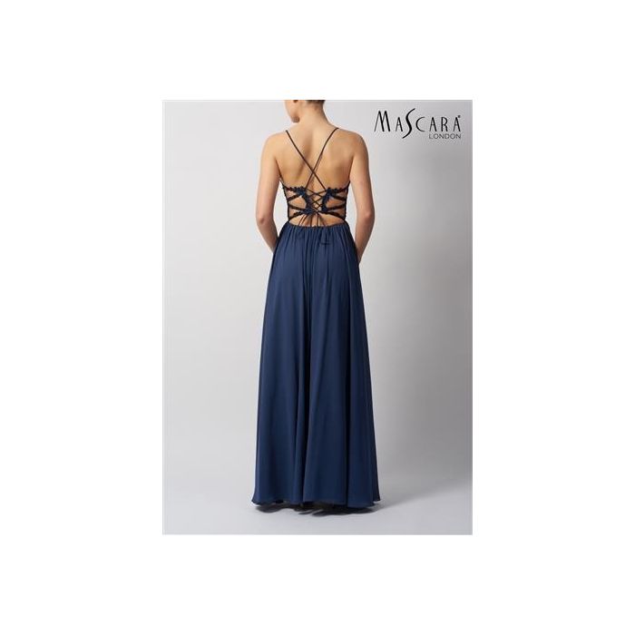 Abendkleid mit Schnürung, airforce