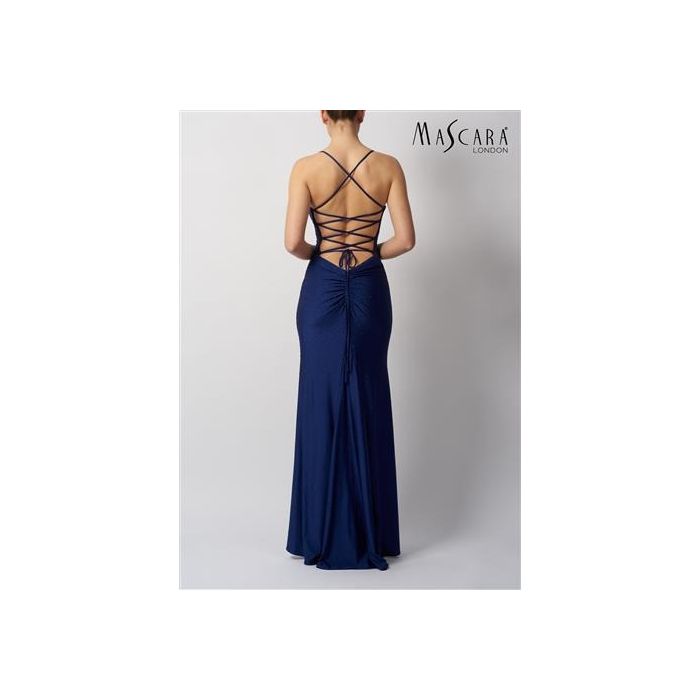 Abendkleid mit Glitzersteine, navy