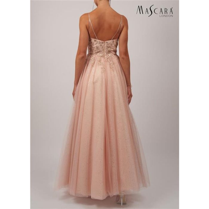 Abendkleid,peach/glitter