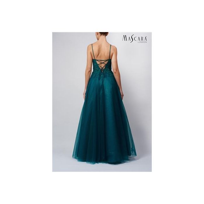 Abendkleid mit Glitzertüll, forest