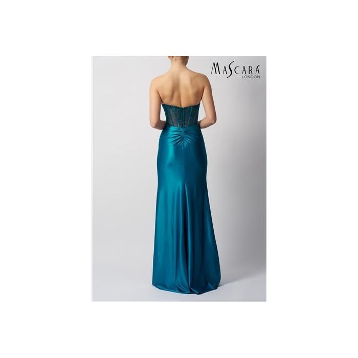 Jerseykleid mit Corsage, petrol