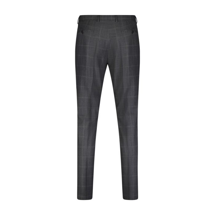 Anzug, medium grey/check bordeaux
