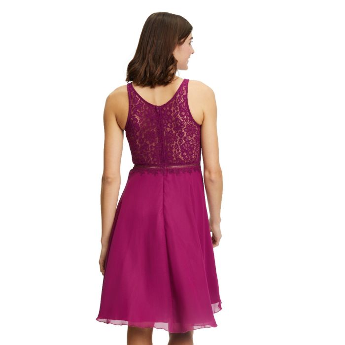 Festkleid mit Chiffonrock, purple