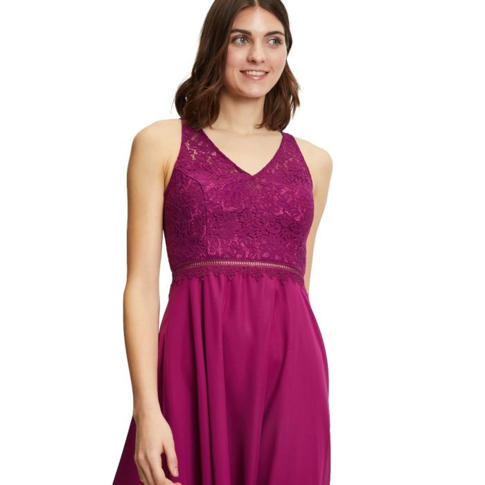 Festkleid mit Chiffonrock, purple