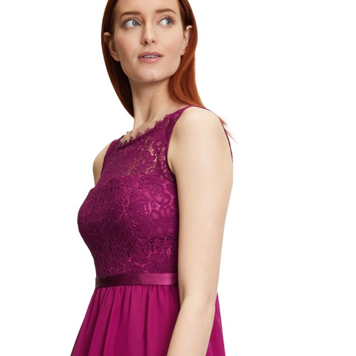 Festkleid mit Spitze, purple