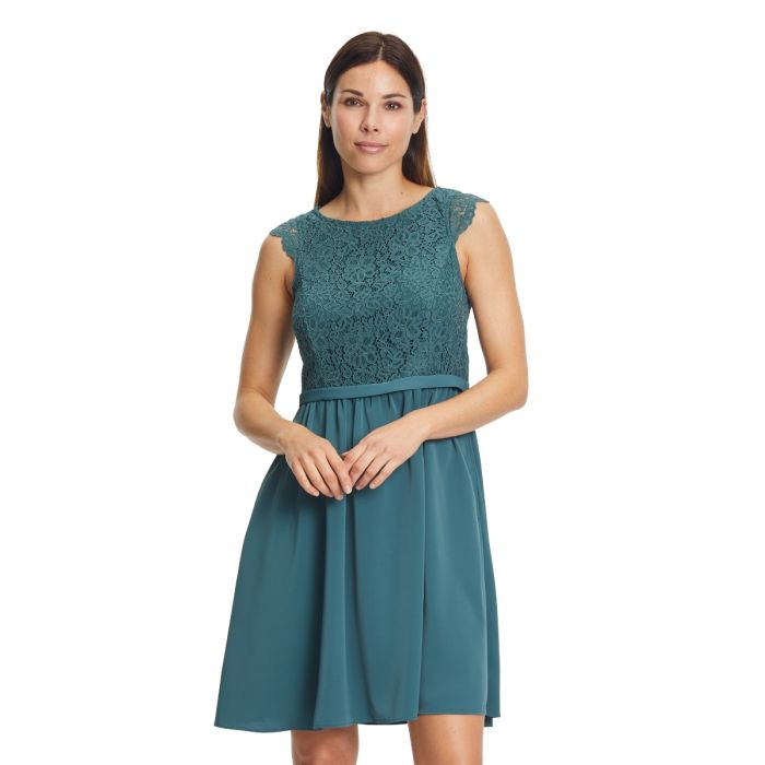 Festkleid mit Satinrock, eucalyptus