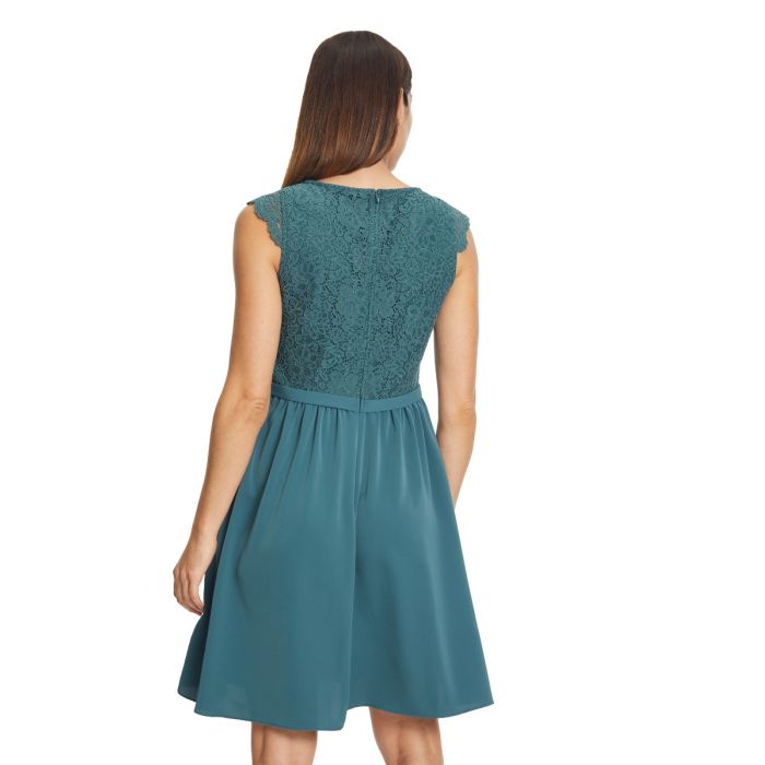 Festkleid mit Satinrock, eucalyptus