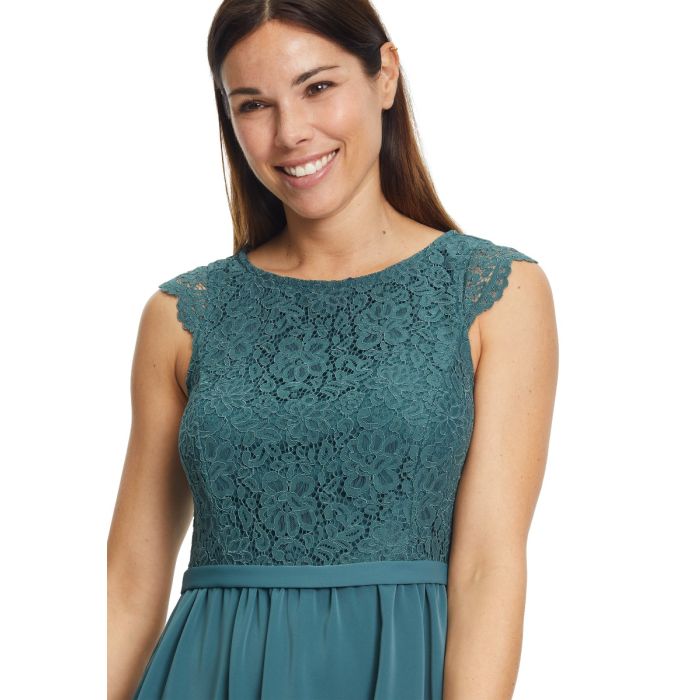 Festkleid mit Satinrock, eucalyptus