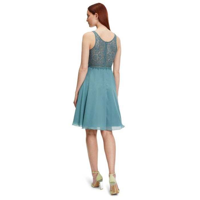 Festkleid mit Chiffonrock, eucalyptus