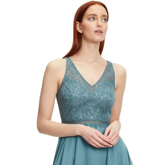 Festkleid mit Chiffonrock, eucalyptus