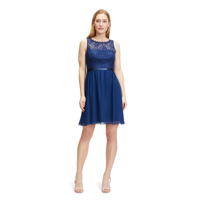 Festkleid mit Spitze, festival blue