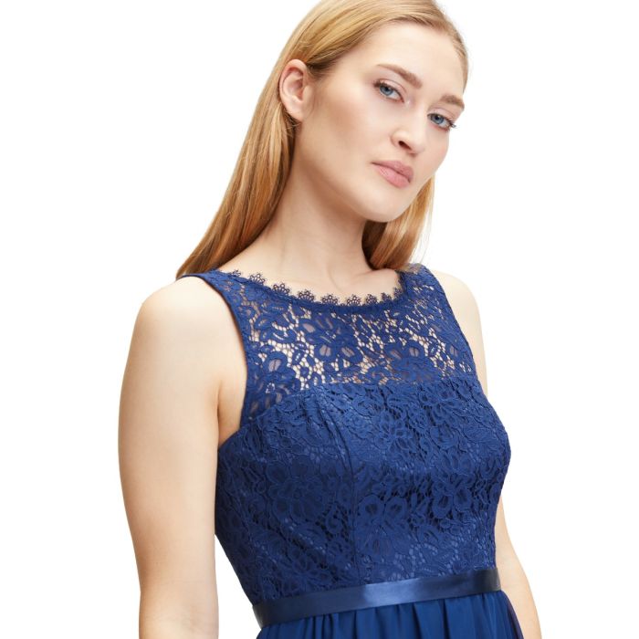 Festkleid mit Spitze, festival blue