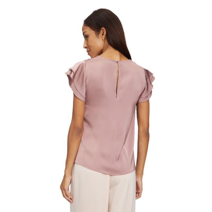 Da-Bluse mit Volantarm, rose