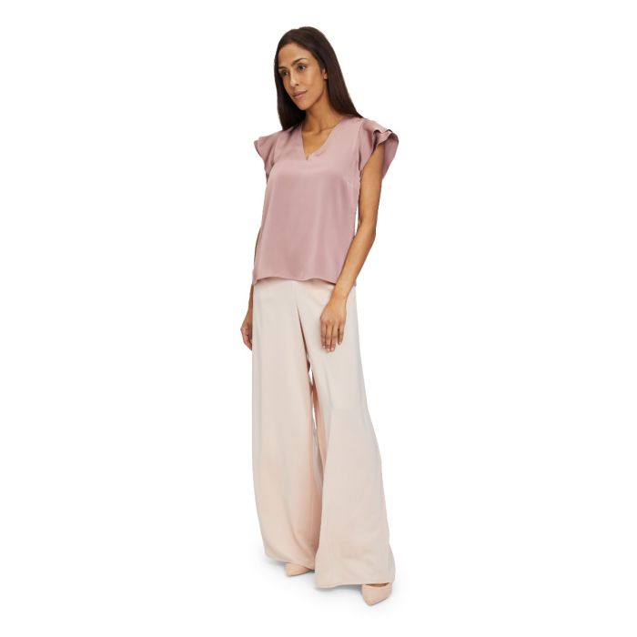 Da-Bluse mit Volantarm, rose