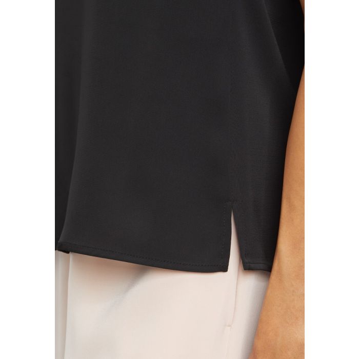 Da-Bluse mit Volantarm, jet black