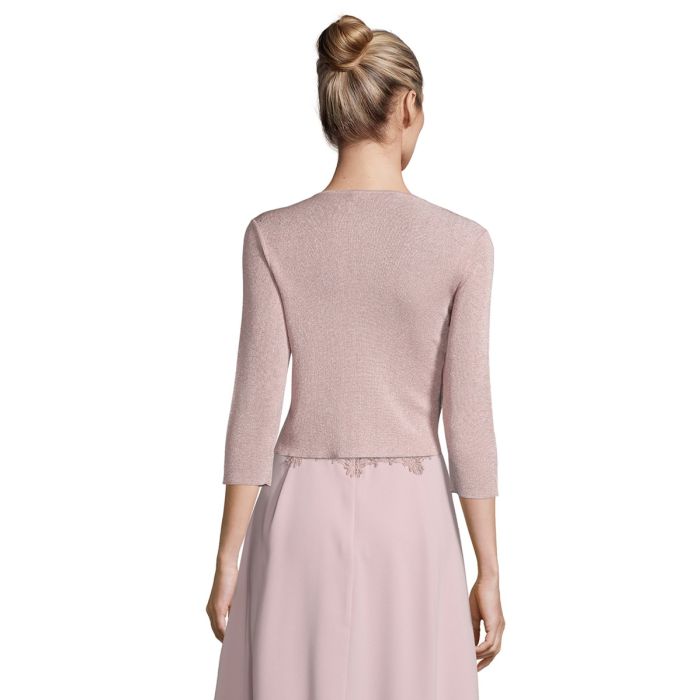 Strickjacke mit Lurex, rose/silver