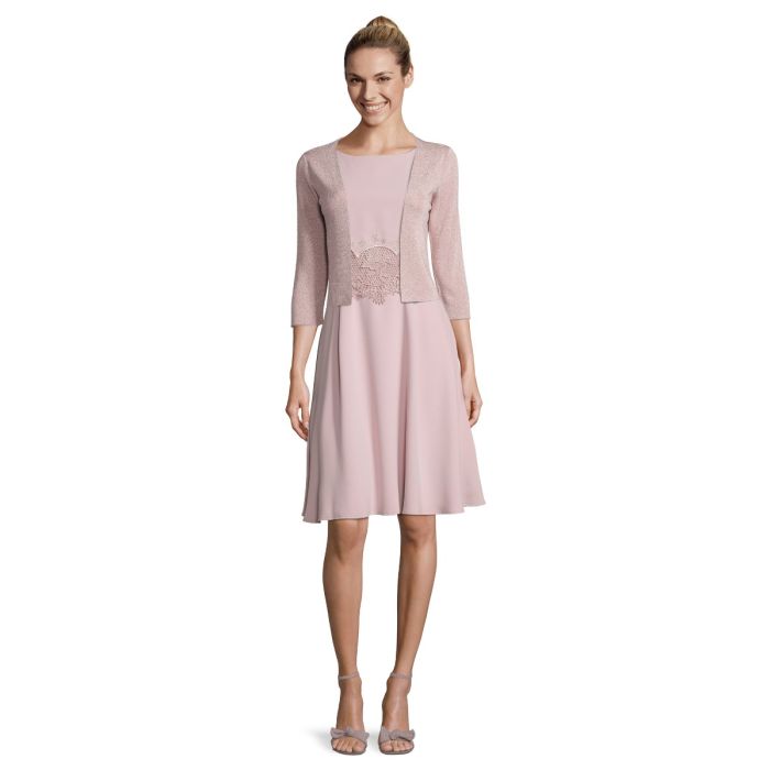 Strickjacke mit Lurex, rose/silver