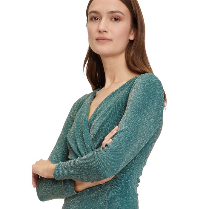 Glitzer Abendkleid,green-gold