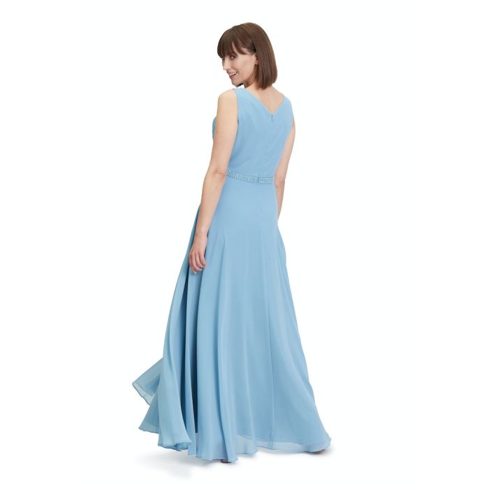 Abendkleid mit Perlengürtel, light sky
