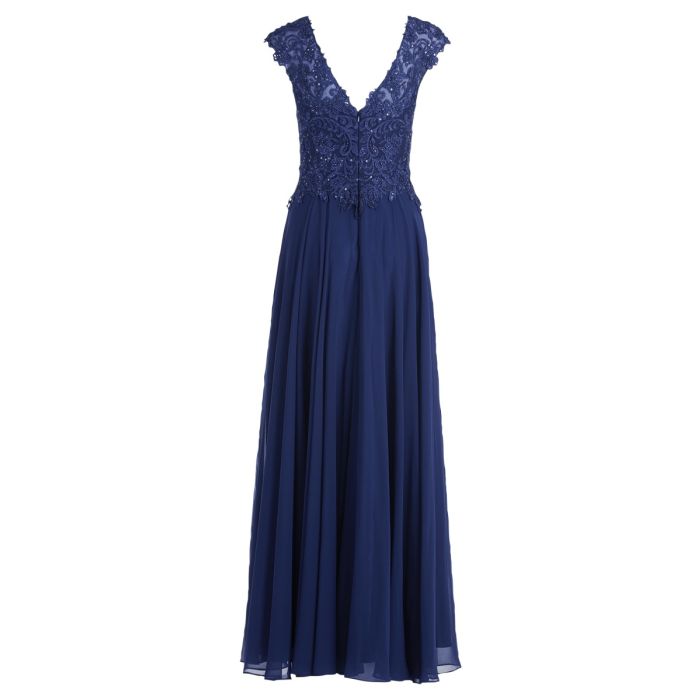 Abendkleid mit Spitze, festival blue