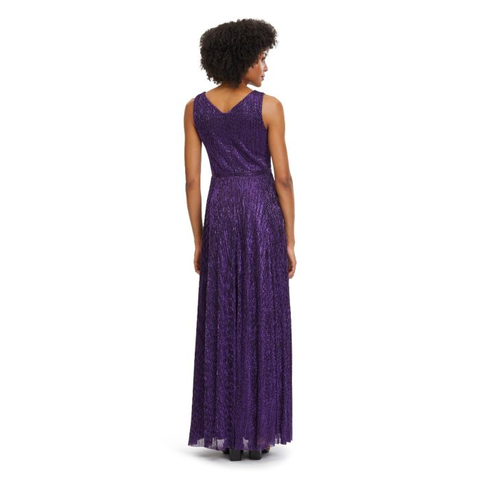 Abendkleid mit Lurex, pink/black