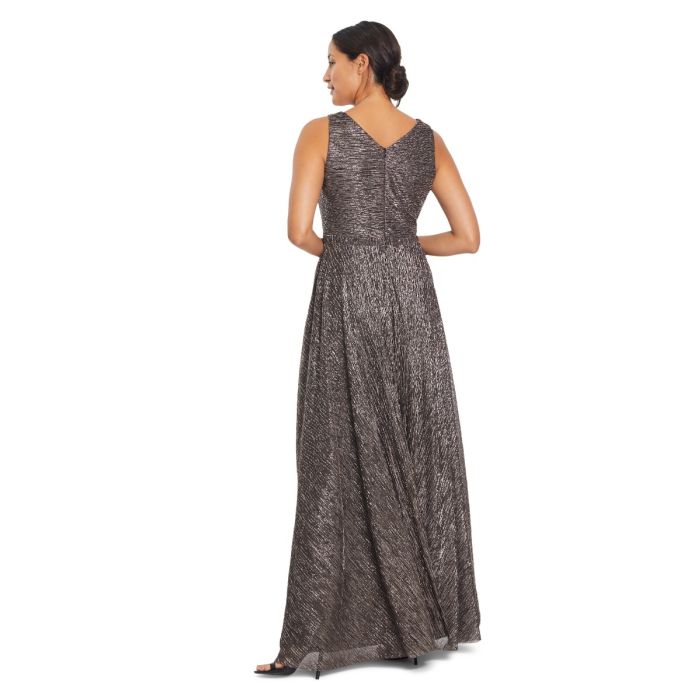 Abendkleid mit Lurex, black/rosé