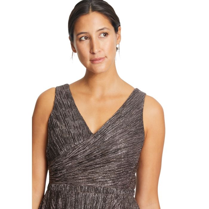 Abendkleid mit Lurex, black/rosé