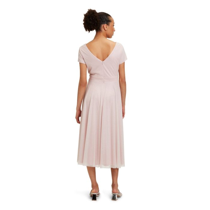 Maxikleid mit Glitzer, cream/silver