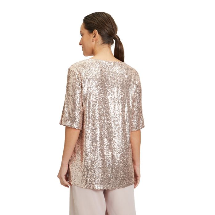 Paillettenshirt, rosé