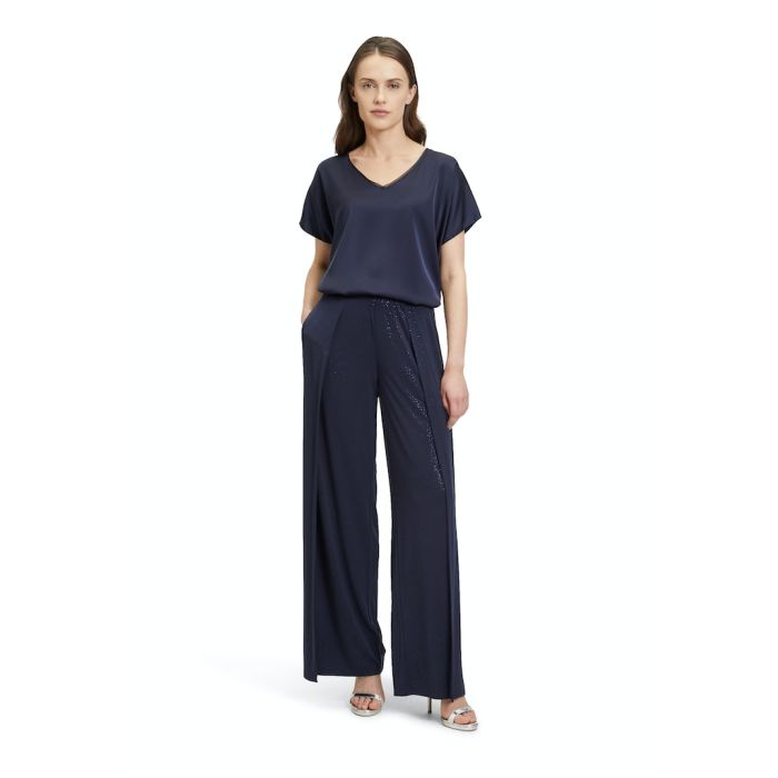 Marlenehose mit Glitzer, dark blue/blue