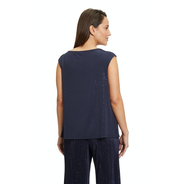 Top mit Wasserfallausschnitt, dark blue/blue