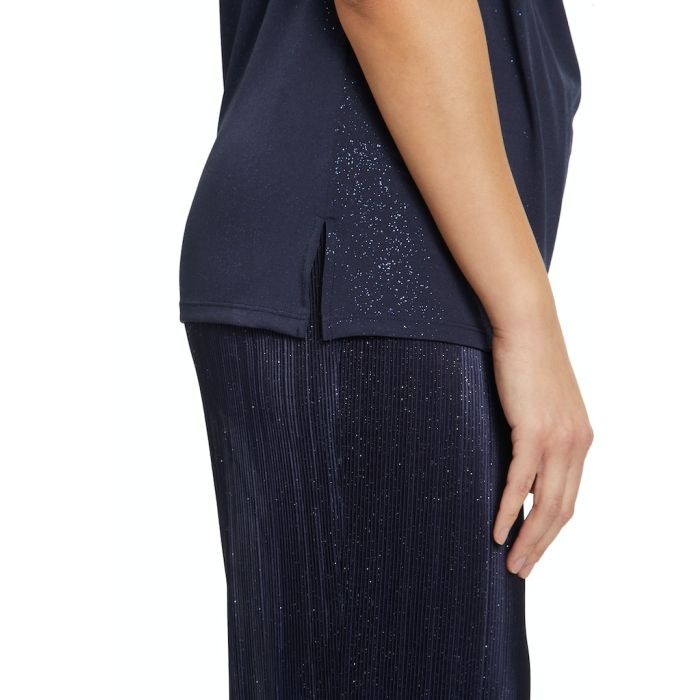 Top mit Wasserfallausschnitt, dark blue/blue