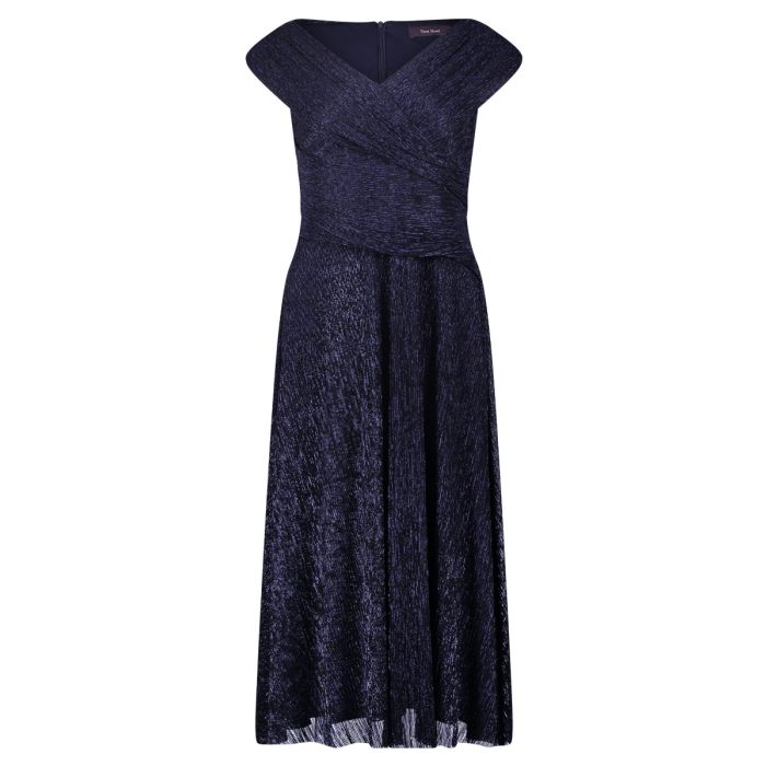 Maxikleid mit Lurex, blue/black