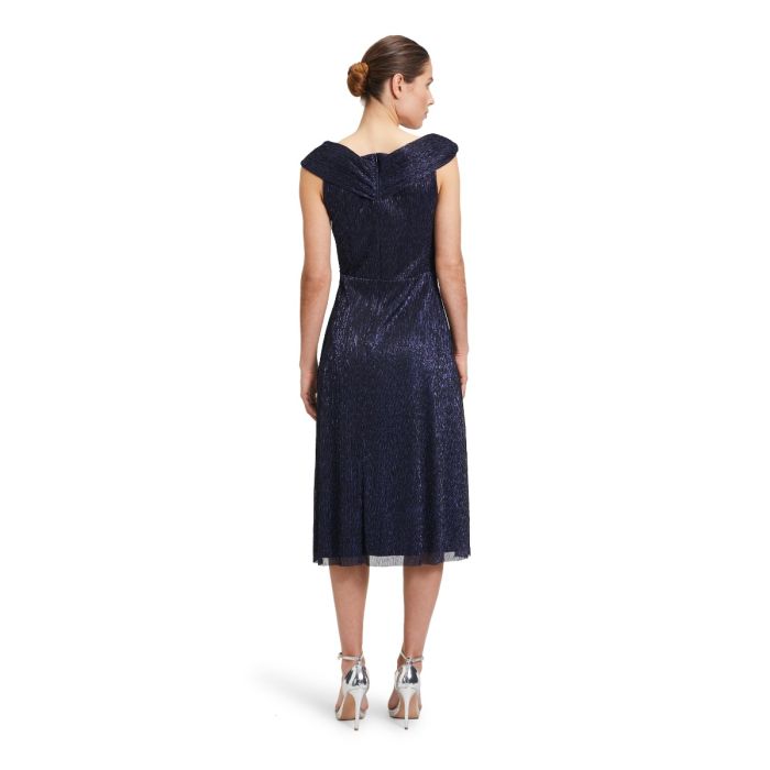 Maxikleid mit Lurex, blue/black