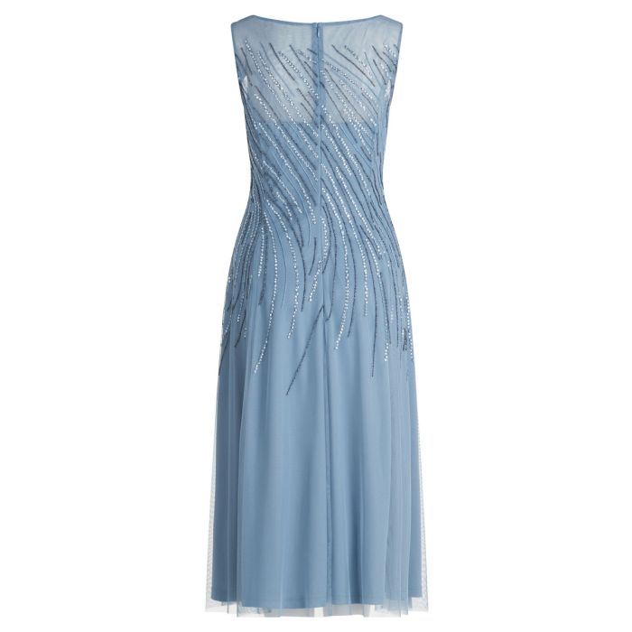 Festkleid mit Pailletten, blue/silver
