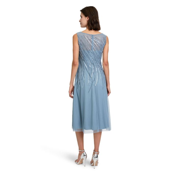 Festkleid mit Pailletten, blue/silver