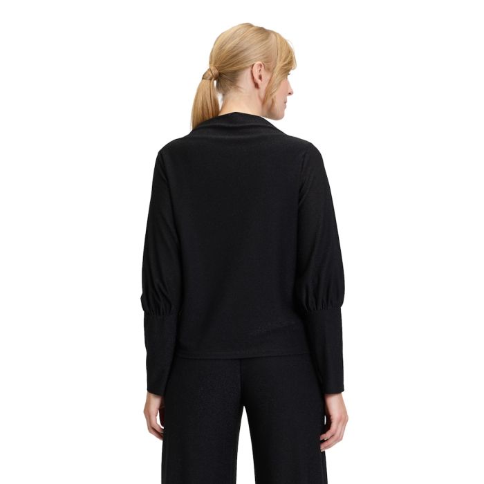 Blusenshirt mit Lurex, black
