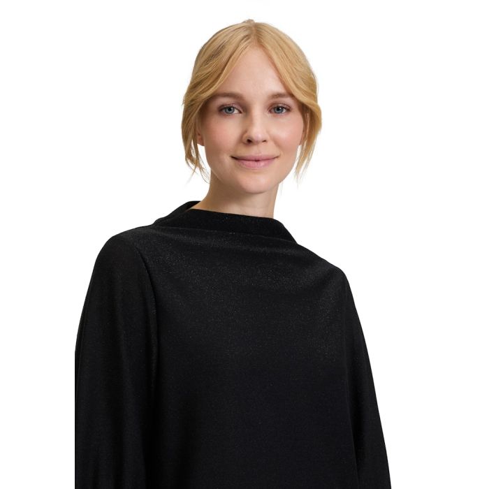 Blusenshirt mit Lurex, black