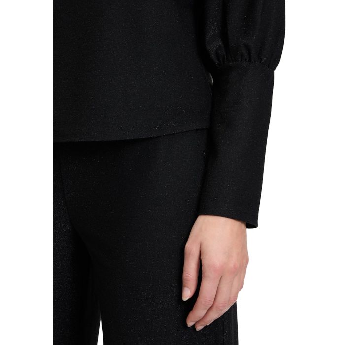 Blusenshirt mit Lurex, black