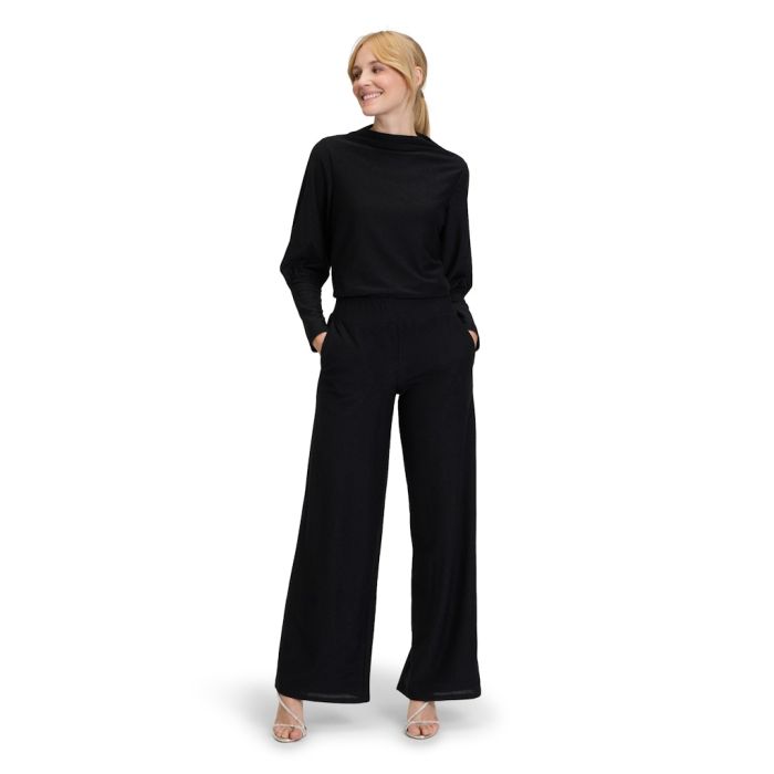 Marlenehose mit Lurex, black