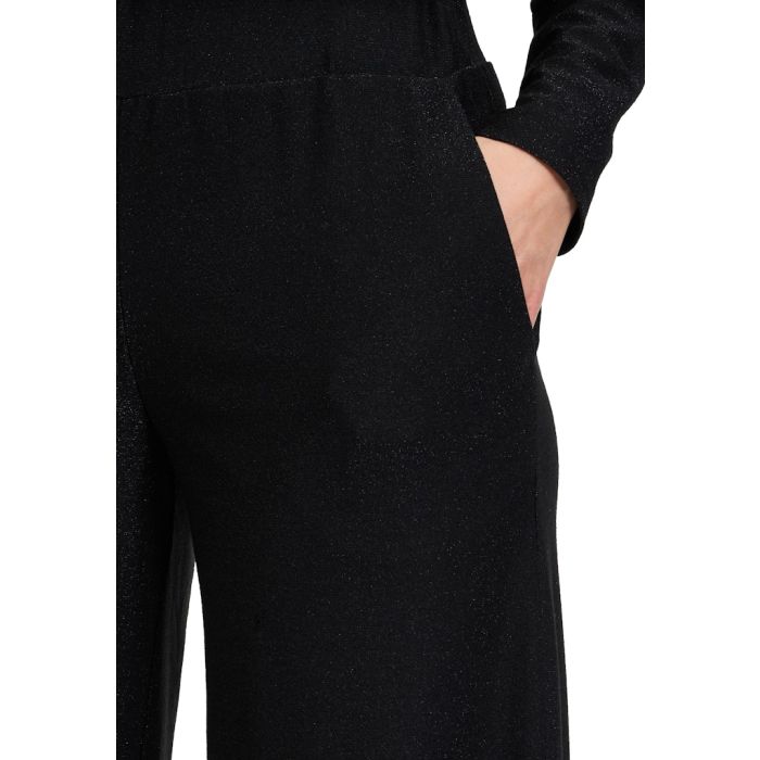 Marlenehose mit Lurex, black