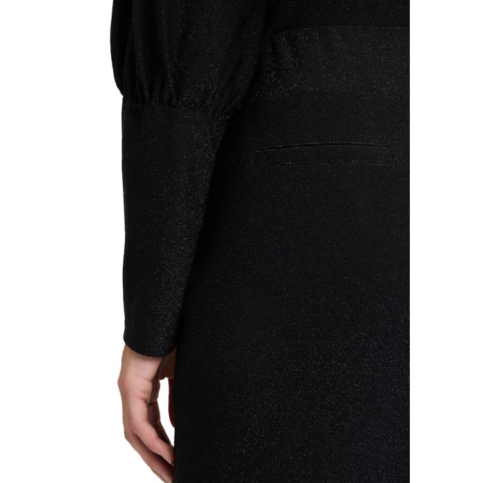 Marlenehose mit Lurex, black