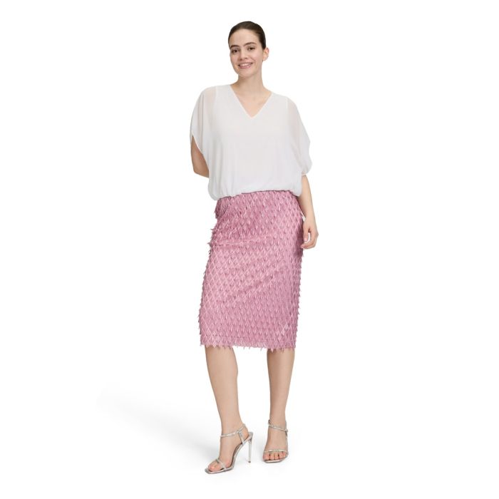 Chiffonbluse mit überschnittenem Arm, offwhite